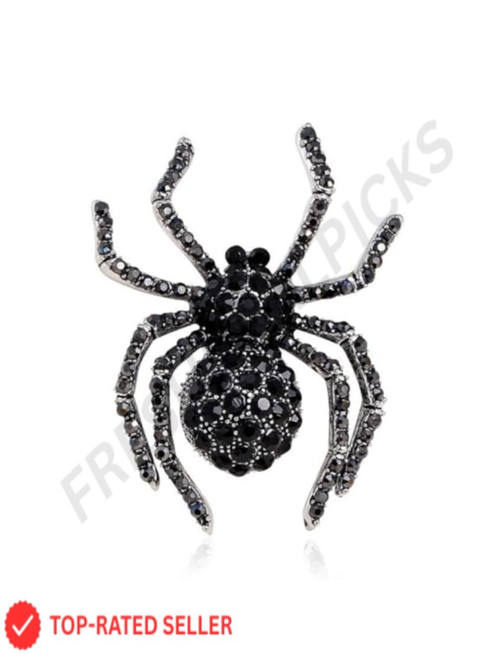 Gothic Rhinestone Spider Brooch Pin Halloween Costume Accessory